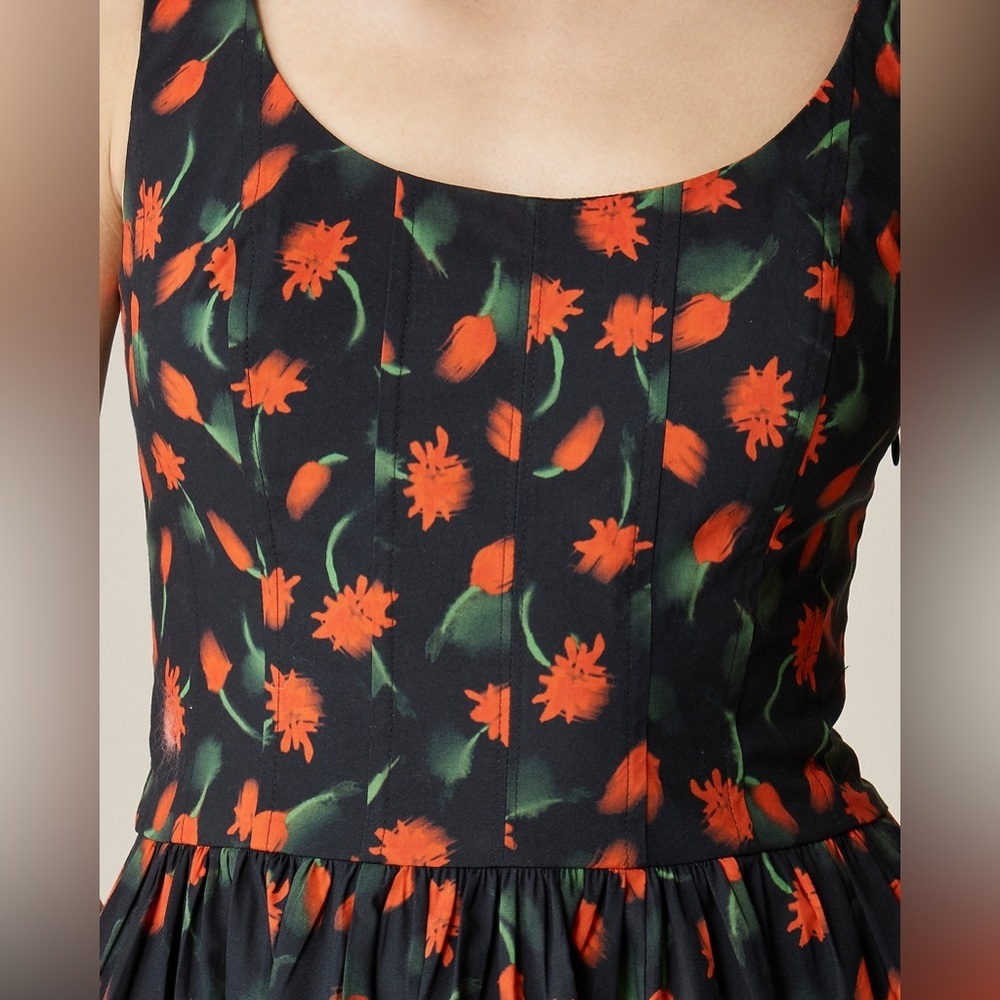 JCrew Fit-and-flare mini dress in painted daisy print - Picture 3 of 13
